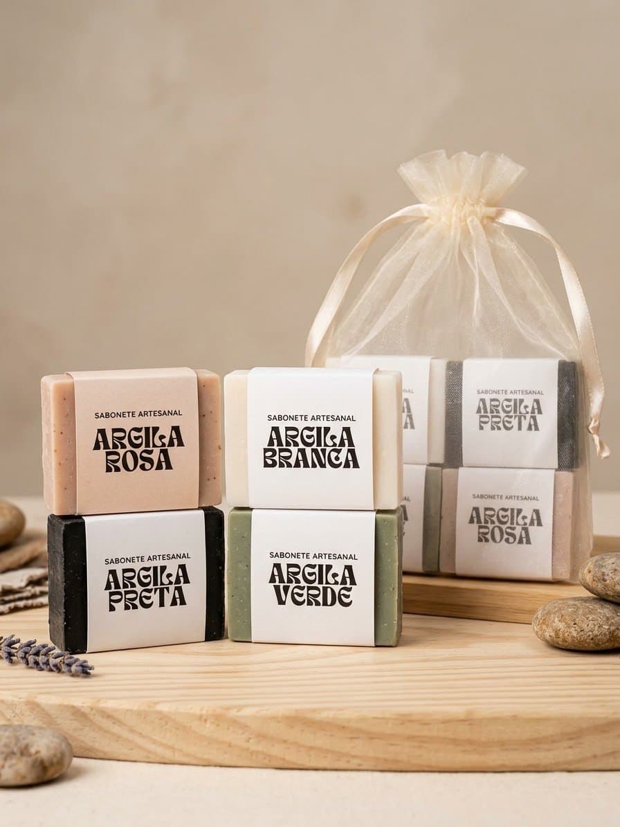 Kit 4 Sabonetes Artesanais de Argila — foto 1